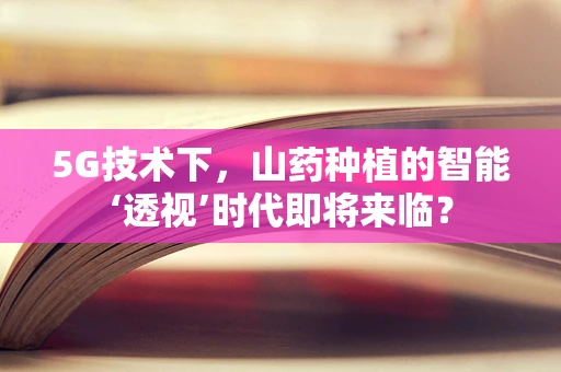 5G技术下，山药种植的智能‘透视’时代即将来临？