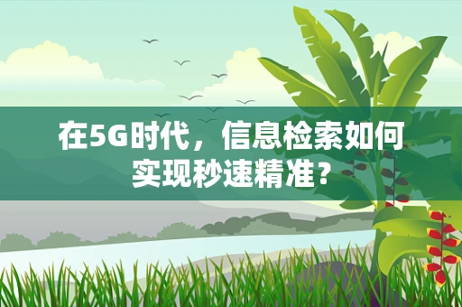 在5G时代，信息检索如何实现秒速精准？