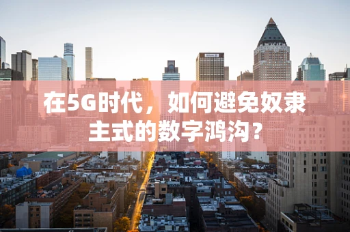 在5G时代，如何避免奴隶主式的数字鸿沟？