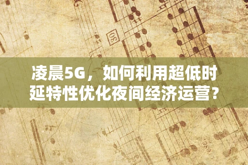凌晨5G，如何利用超低时延特性优化夜间经济运营？