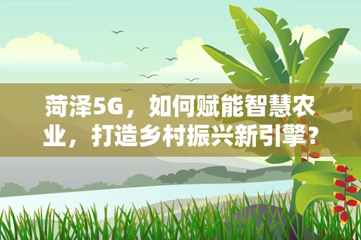 菏泽5G，如何赋能智慧农业，打造乡村振兴新引擎？