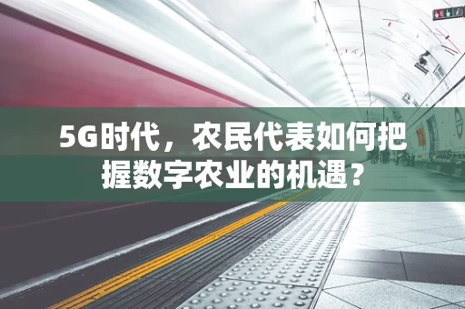 5G时代，农民代表如何把握数字农业的机遇？